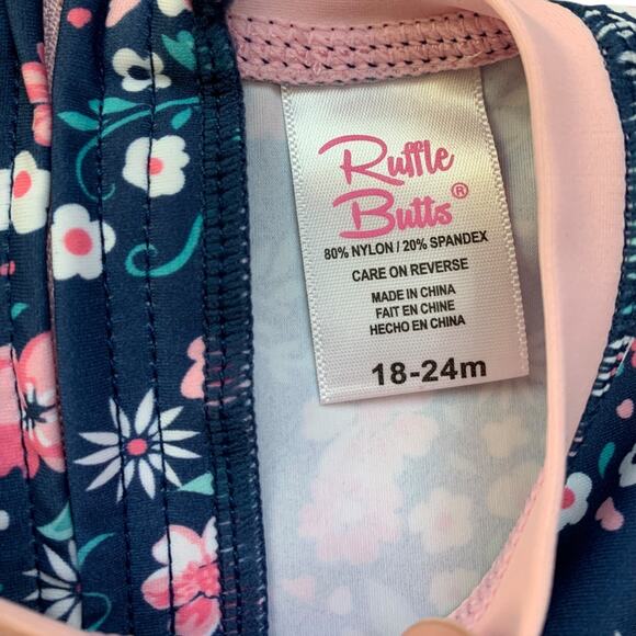 RuffleButts Floral Swimsuit - Picture 2 of 8